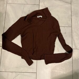 Fitz Eddi Brown Ribbed Sweater